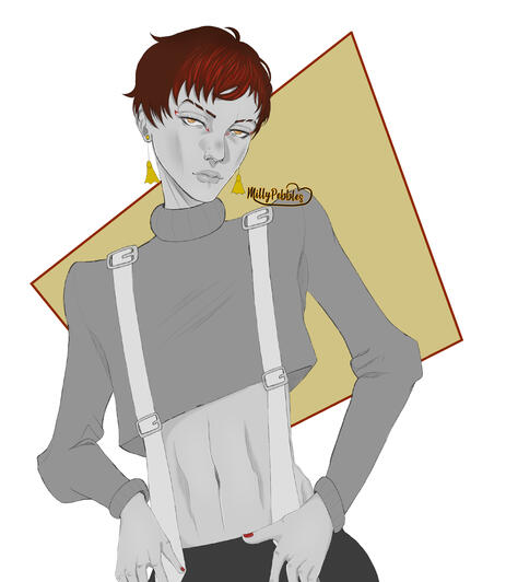 Partially Rendered Sketch of my OC | 2023 Partially Rendered Sketch of my OC | 2023