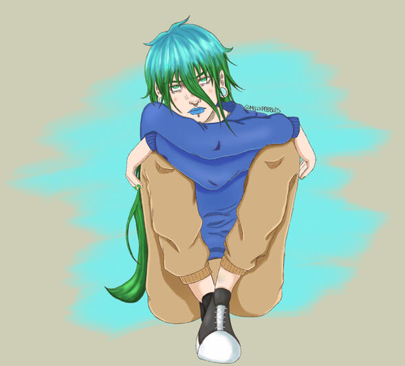 Lightly Rendered Sketch of my OC | 2025