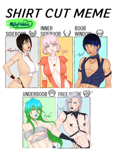 Slight NSFW Shirt Cut Meme ft. My OCs | 2021