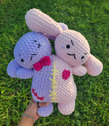 Two Headed Bunny Plush