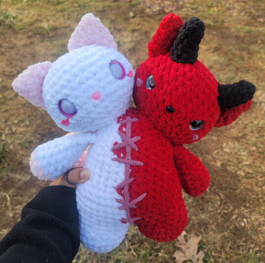 Good vs Evil Cat Plush