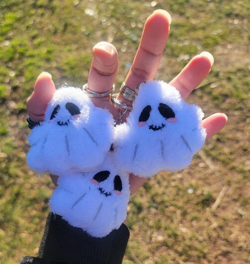 Ghost Fabric Keychains